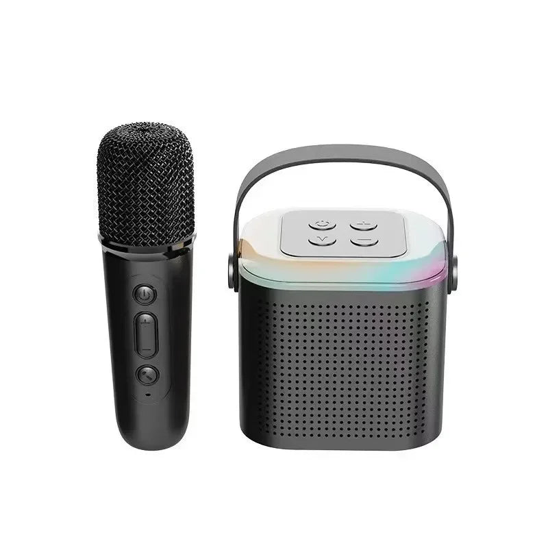 Portable Karaoke Machine Y1 KTV Bluetooth System Wireless Dual Microphones HIFI Stereo Sound RGB LED Lights Live Home For Party