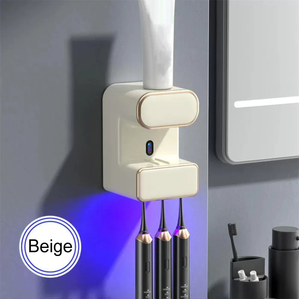 Automatic Sensor Toothpaste Dispenser with 3 Toothpaste Slots Wall Mounted Electric Toothpaste Squeezer for Bathroom Accessories