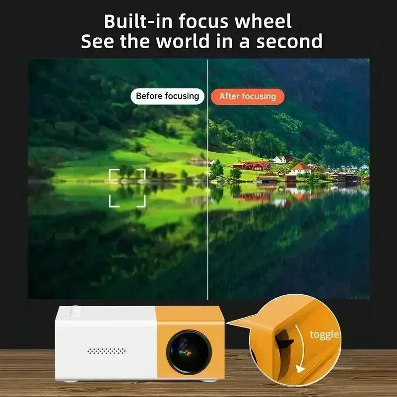 Mini projetor LED portátil, YG300, compatível com HDMI, USB, TF, áudio, casa, leitor multimídia, inteligente, portátil, viagem,