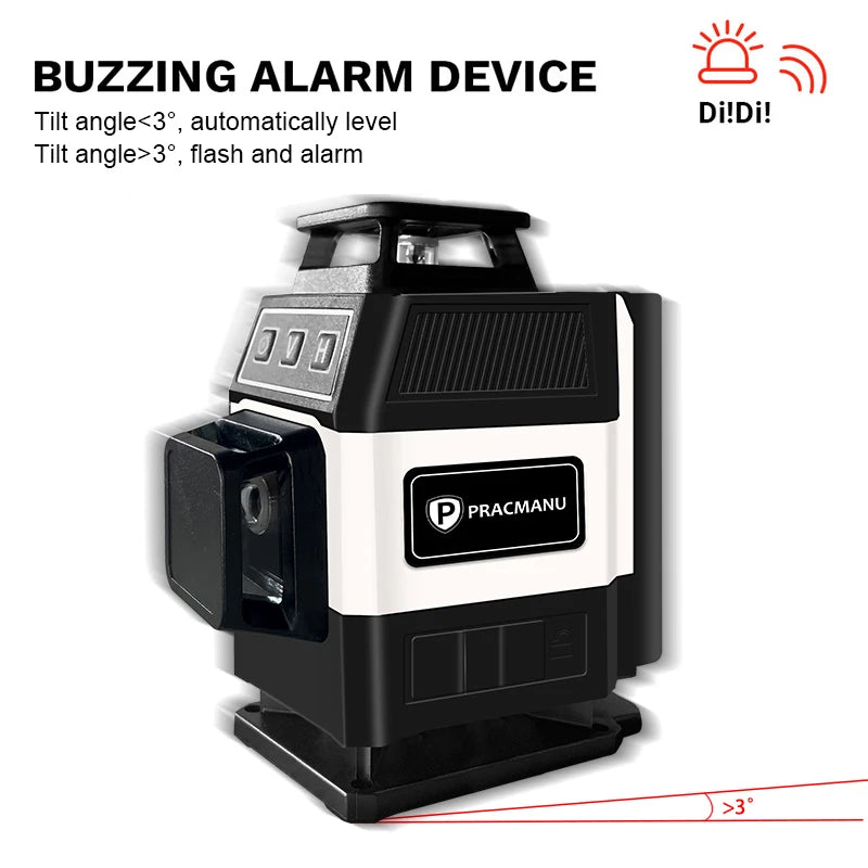 Pracmanu Mini 16 Lines 4D Laser Level Green Lines Self-Leveling Horizontal and Vertical Powerful Green Beams Laser Level