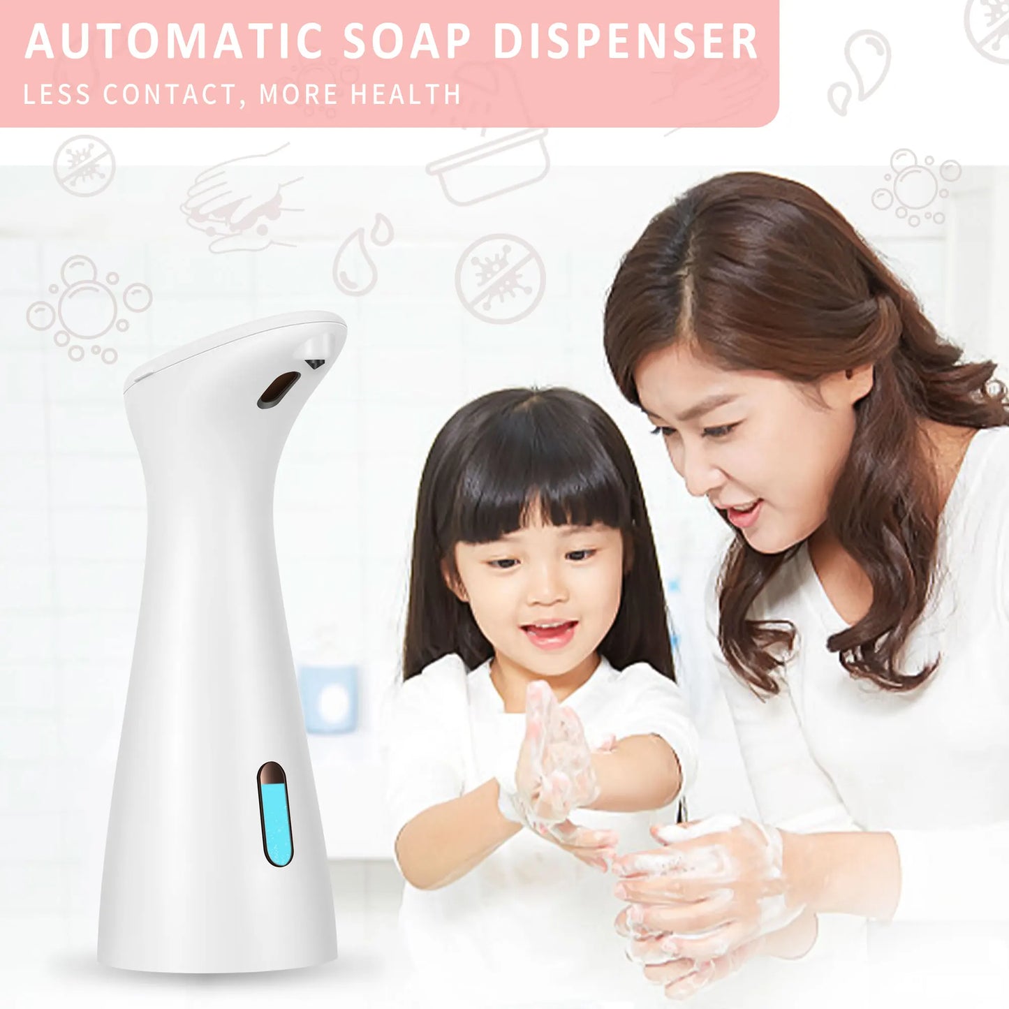 Xiaomi Automatic Sensor Soap Dispenser Infrared Sensing 6.76 oz Battery Powered for Bathroom Kitchen Sink Hotel and Restaurant