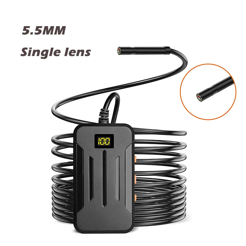 Industrial WIFI Endoscope HD1080P Single Dual Lens Camera 8MM/5.5MM/3.9MM Car Inspection Borescope IP68 Waterproof 2600mAh LEDs