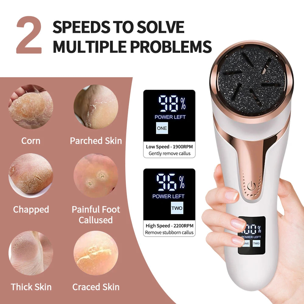 2024 Electric Foot Grinder Files, Portable Feet Callus Remover Foot Care Tool for Dead Hard Skin Rechargeable Pedicure Tools