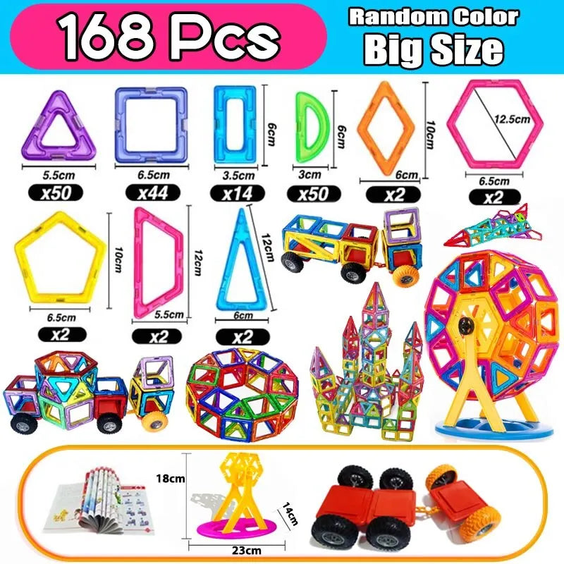 Magnets Toys for Kids Big Size Plus Magnetic Building Blocks for Children Designer Constructor Set Toys for Boys Girls Kids
