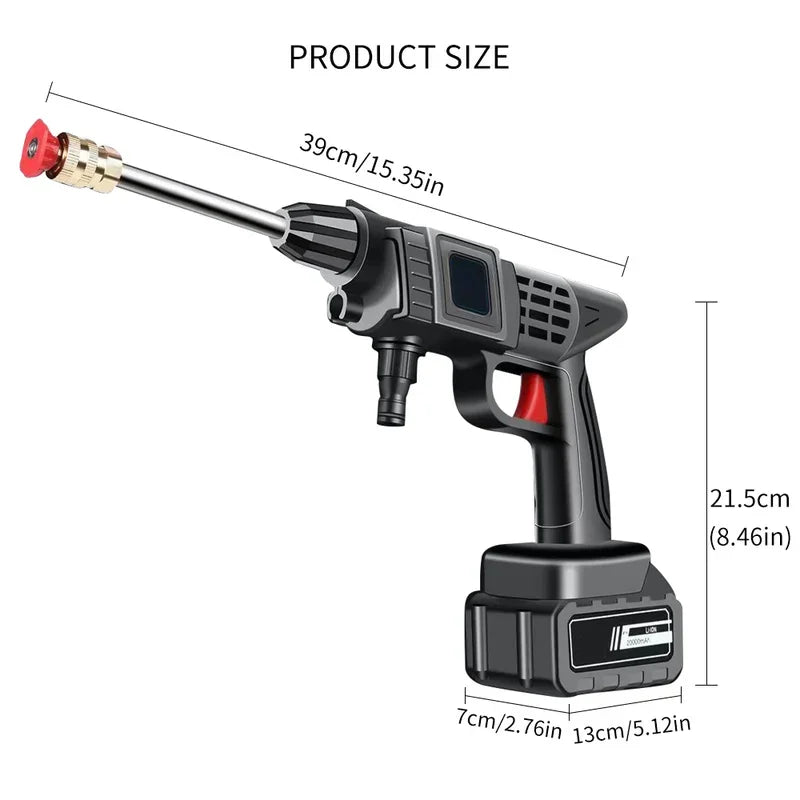 Cordless Car Washing Machine High-pressure Water Gun Household Commercial Portable Rechargeable Lithium Battery Electric