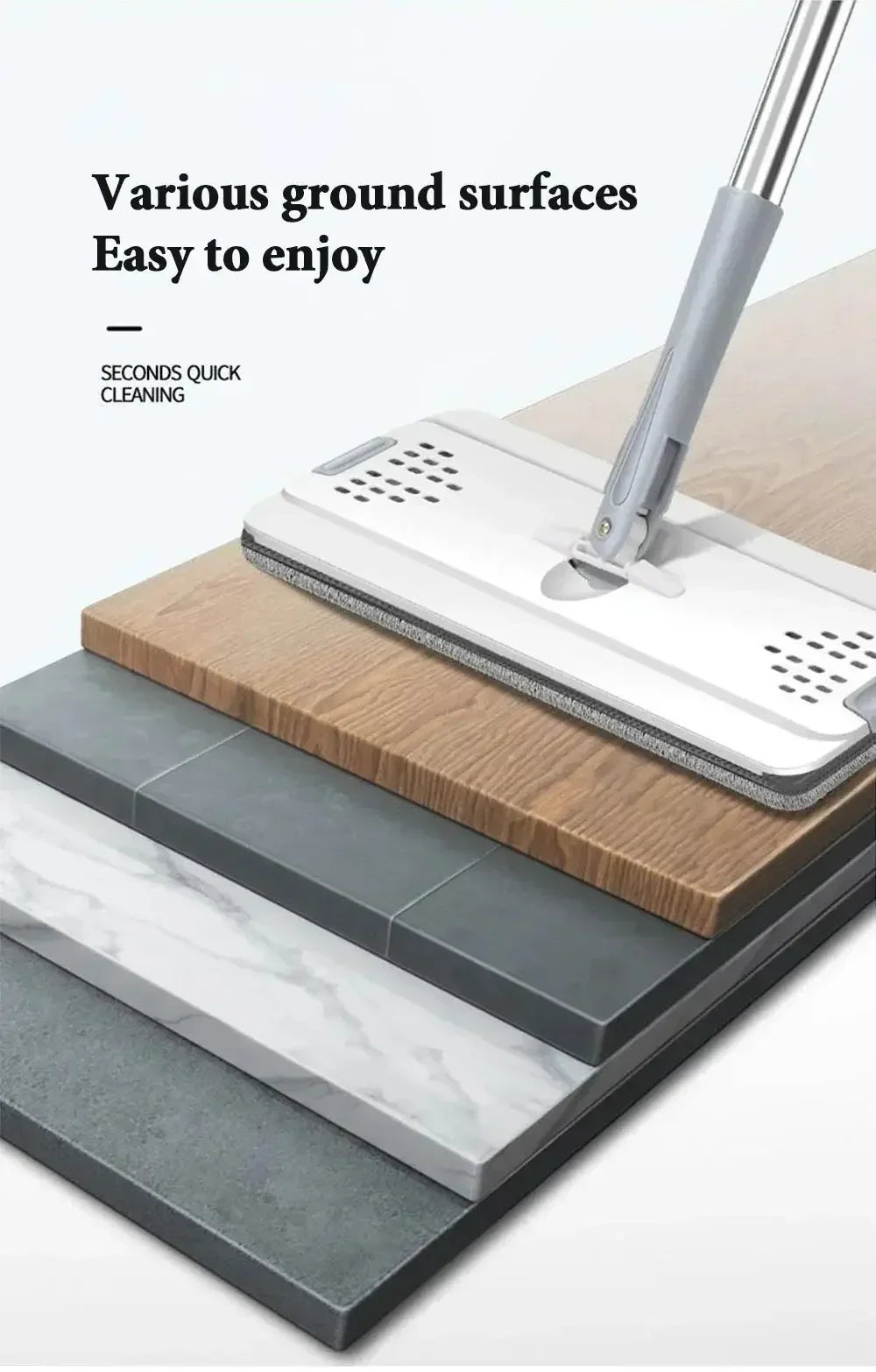 Mops with Bucket Thickened mop Clear Water Separation Lazy No Hand-Washing Squeeze Automatic Dewatering Broom Floor Cleaning Mop