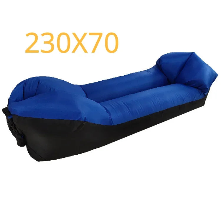Lazy inflatable sofa Portable folded Fabric air storage sofa cushion outdoor picnic inflatable sofa mat inflatable garden bed