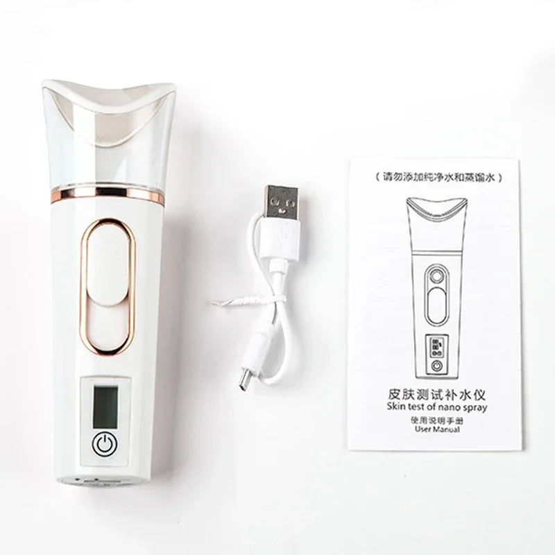Nano Facial Sprayer Mini Humidifier Portable Wireless Cool Mist Maker Fogger Hydration Humidifier Skin Care UsB Rechargeable Spa