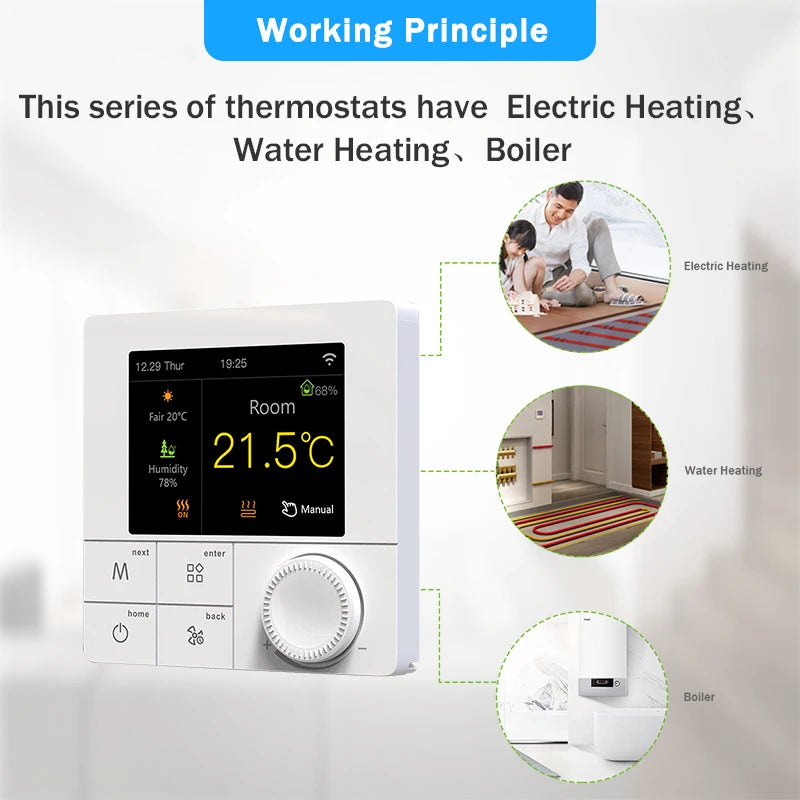 Tuya Wifi Heating Thermostat Smart Thermostat Gas Boiler UnderFloor Heating Digital Temperature Controller Alexa Google Home