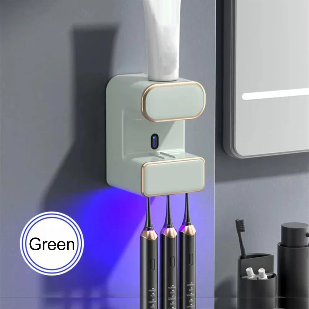 Automatic Sensor Toothpaste Dispenser with 3 Toothpaste Slots Wall Mounted Electric Toothpaste Squeezer for Bathroom Accessories
