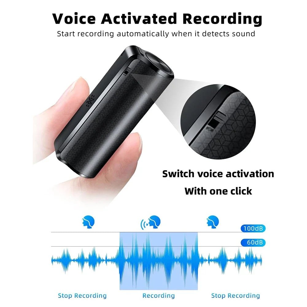 AI Digital Voice Recorder 128GB Mini Professional Sound Dictaphone App Phone Call Audio Recording Real Time Language Translation