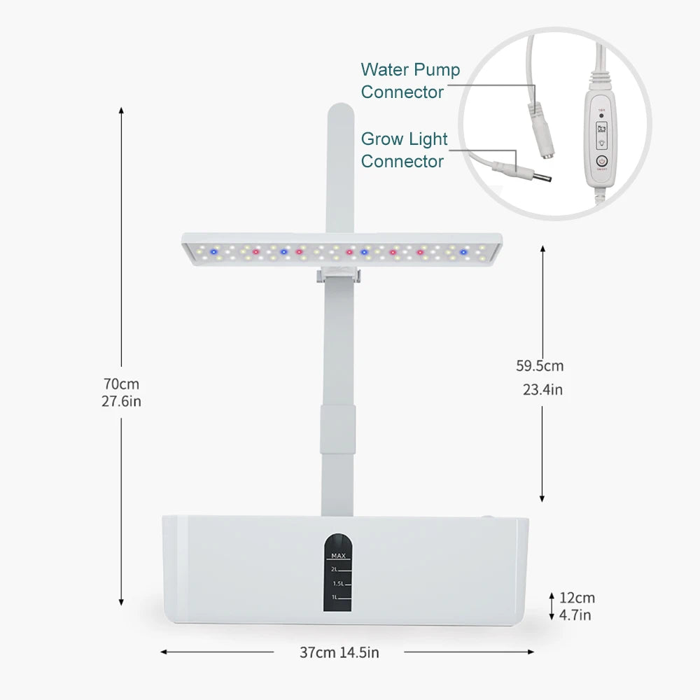 Smart Hydroponics Growing System Indoor Garden Kit 9 Pods Automatic Timing with Height Adjustable 15W LED Grow Lights