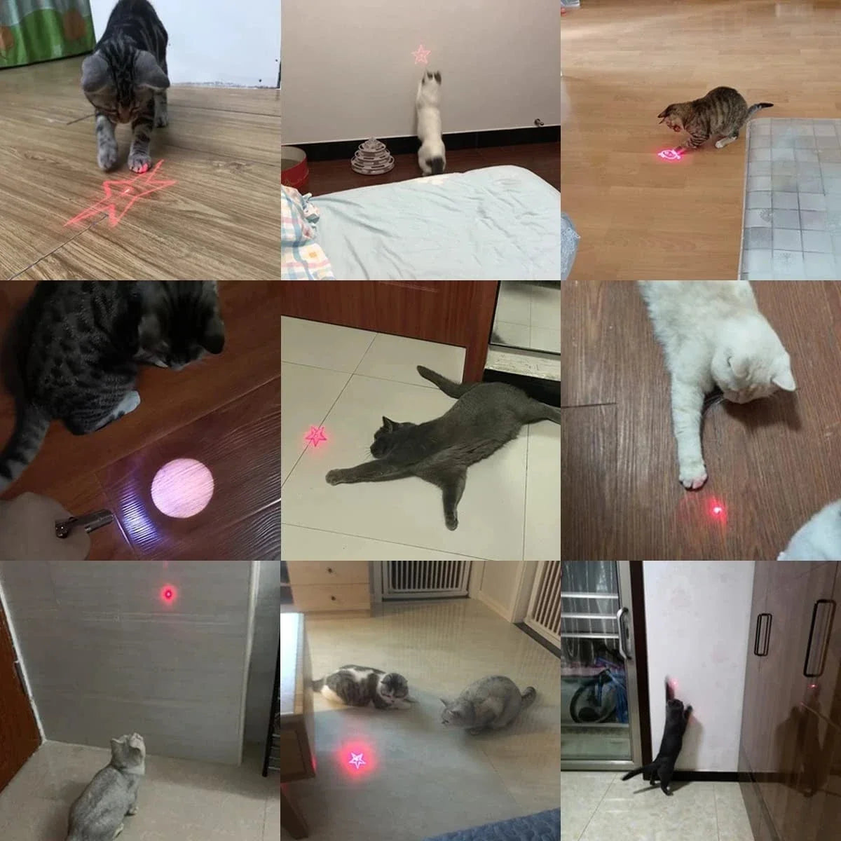 LED Cute Laser Transform Pattern Pet Cat Toys USB Rechargeable Toy Interactive Bright Animation Pointer Light Pen Training Toys
