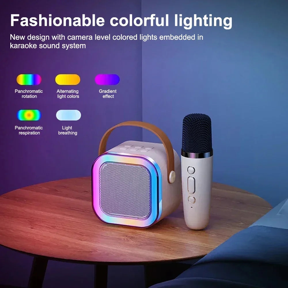 Bluetooth 5.3 Home Karaoke Machine Family Singing Portable Children's Gifts Speaker System with 2 Wireless Microphones