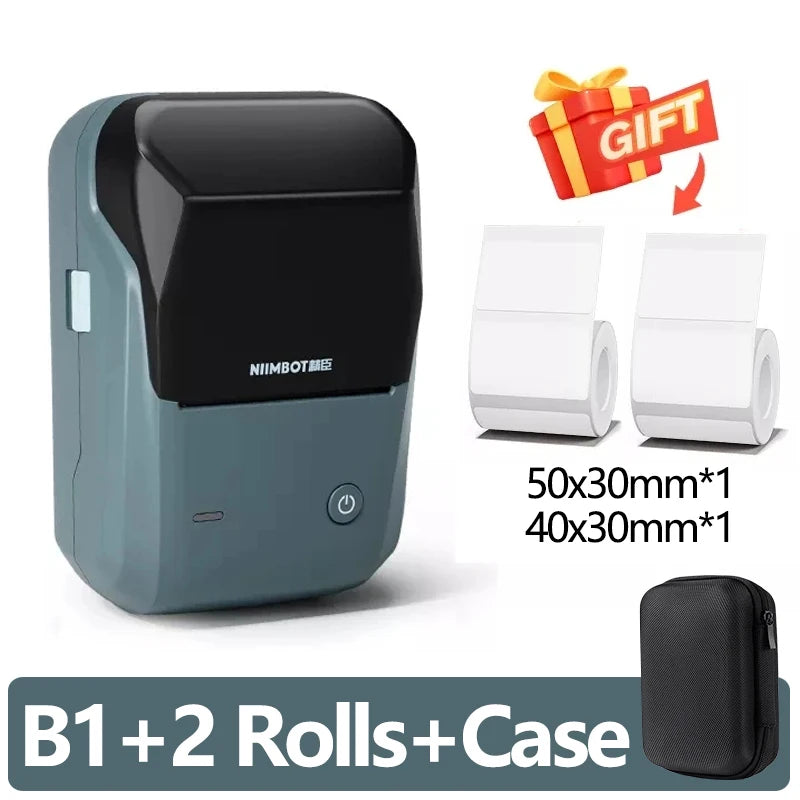 Mini Label Thermal Printer Niimbot B1 Portable Self-Adhesive Printer For Stickers Round Labels Rolls UV Tag Bluetooth Printer