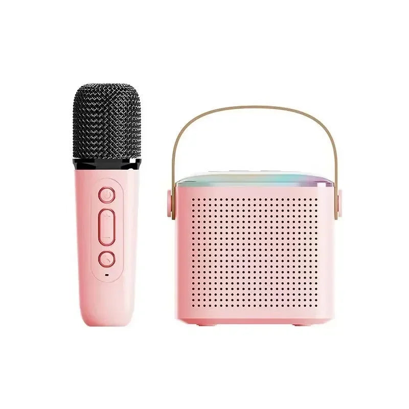 Portable Karaoke Machine Y1 KTV Bluetooth System Wireless Dual Microphones HIFI Stereo Sound RGB LED Lights Live Home For Party