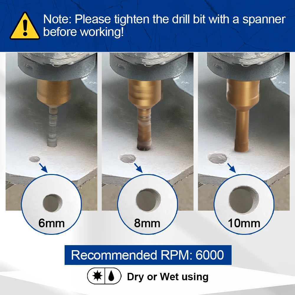 SHDIATOOL 1/2/5pcs Diamond Drill Bits Core Bits 6/8/10/12/14/16mm Porcelain Ceramic Granite Marble Hole Saw M14 Angle Grinder
