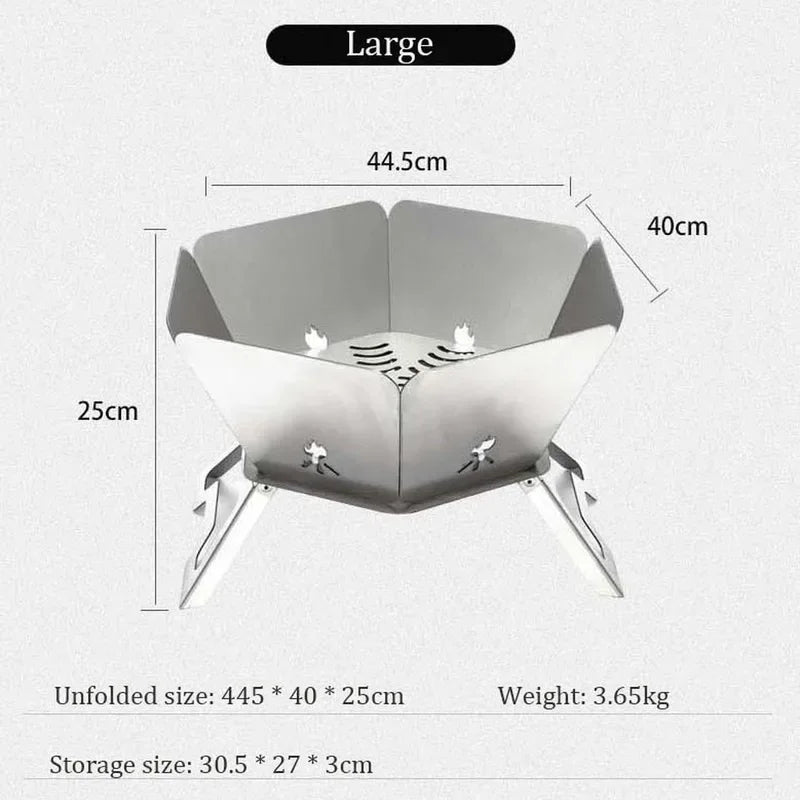 Camping Brazier Folding Bonfire Stove Portable Firewood Burner Campfire Furnace Outdoor Fire Wood Stove Burner Heater