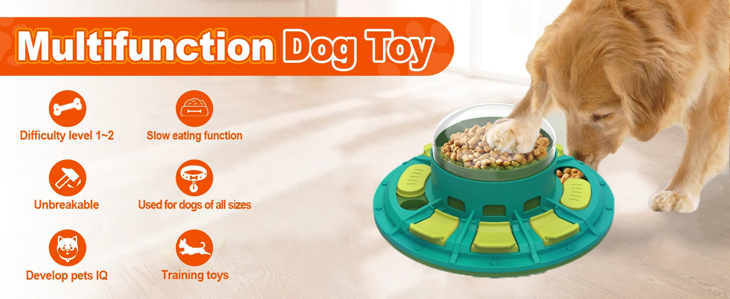 Interactive Dog Food Puzzle Toy & Slow Feeding 3 in 1 Dog Nail Scratch Board for Small Medium, and Large Dogs Brain Stimulation