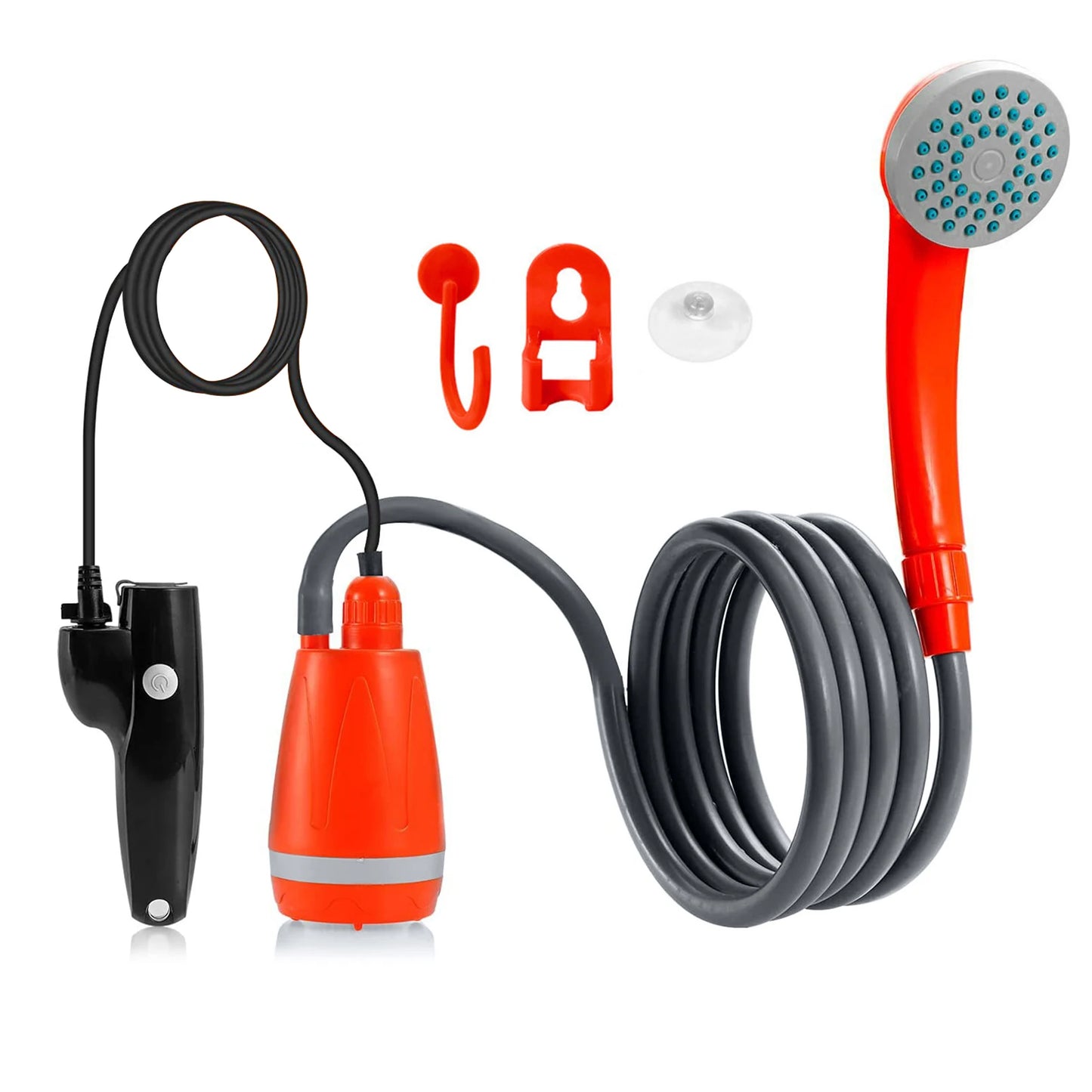 Outdoor Portable Camping Shower Kit with 2.5-3.5L/min Water Discharge 2m Hose USB Charging 30-60min Battery Life Camp Shower