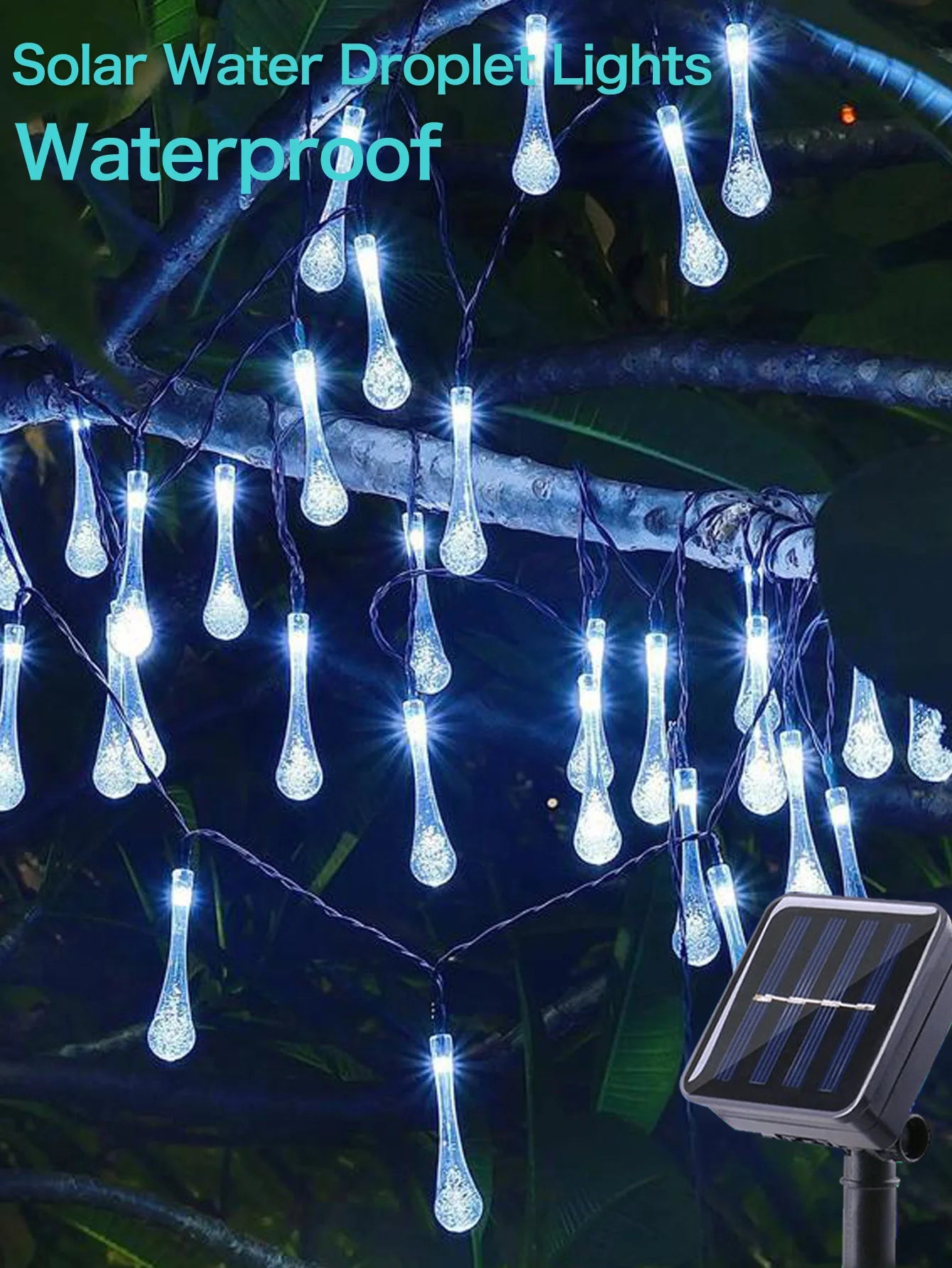 Water droplets Solar String Lights 5/7M Waterproof Outdoor Decoration garland Fariy Lights Christmas Wedding party Garden