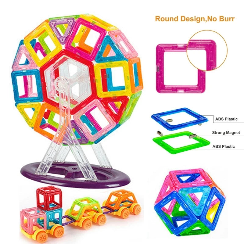 110-184pcs Mini Size Magnetic Constructor Designer Set Magnetic Building Blocks Magnet Bircks Educational Toys For Children Gift