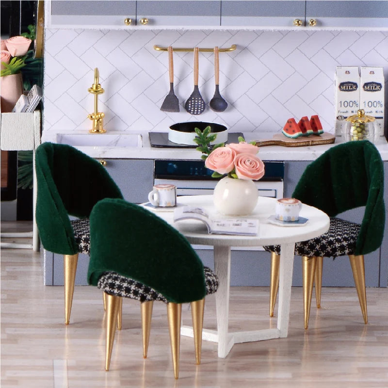 Wooden Miniature Doll House DIY Duplex Apartment Production 3D Puzzle Assembly Building Toy Decoration with Furniture Dollhouse