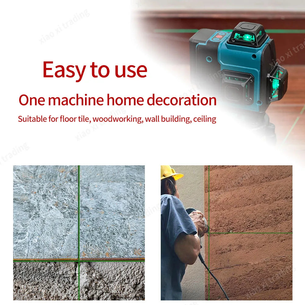 Makita High-Precision 16-Line 360 Horizontal Vertical Cross Level Green Light Laser High-Precision Wall-Mounted Portable Tool