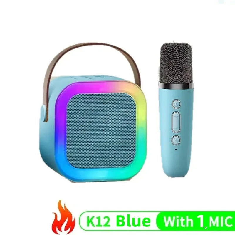 K12 Karaoke Machine Portable Bluetooth 5.3 PA Speaker System with 1-2 Wireless Microphones Home Family Singing Children's Gifts