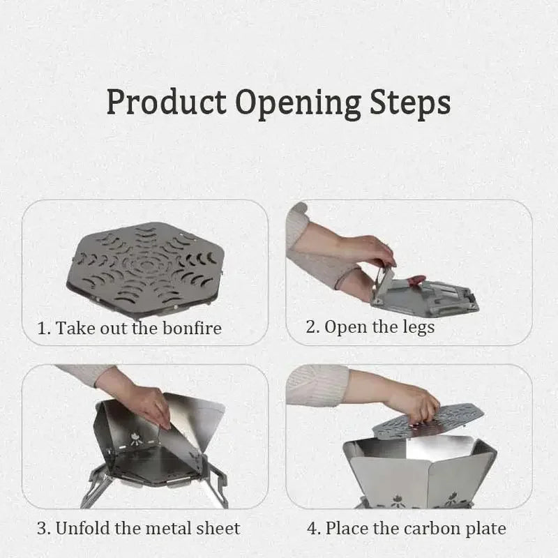 Camping Brazier Folding Bonfire Stove Portable Firewood Burner Campfire Furnace Outdoor Fire Wood Stove Burner Heater