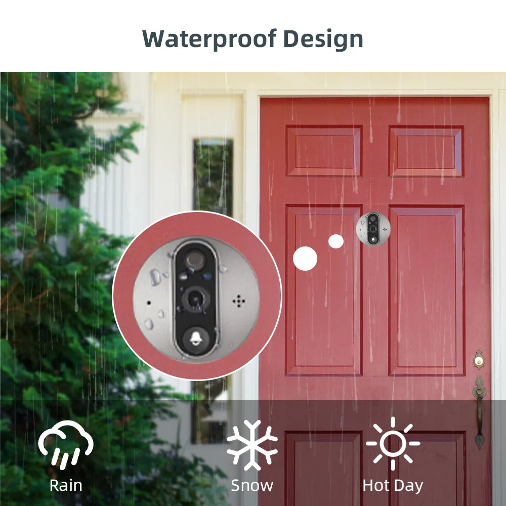 1080P Tuya WiFi Video Doorbell Camera Smart Home Door Bell Video Security Intercom Peephole 4.3" LCD Screen PIR Motion Detection