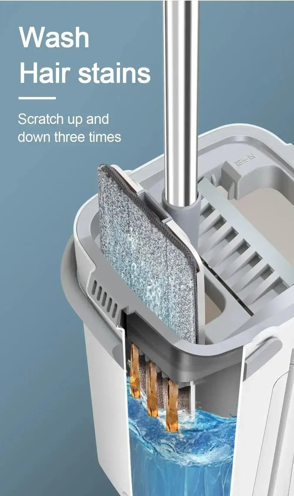 Mops with Bucket Thickened mop Clear Water Separation Lazy No Hand-Washing Squeeze Automatic Dewatering Broom Floor Cleaning Mop
