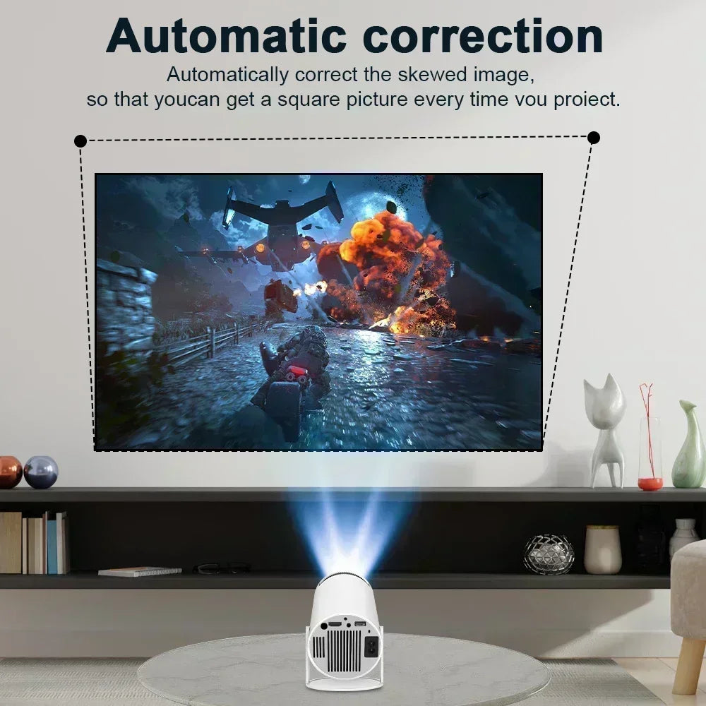 New 2025 4K Android 11 Dual Wifi6 200 ANSI Allwinner H713 BT5.0 1080P 1280*720P Home Cinema Outdoor portable Projetor
