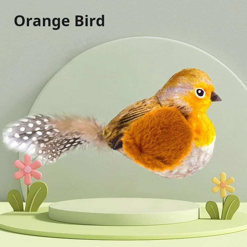 Pet cat toy simulation call bird sound plush toy cat self-hilarity relief artifact hanging automatic teasing cat