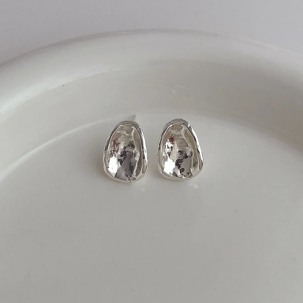 Bilandi Fashion Jewelry Two Size Metallic Stud Earrings For Women Female Gift Simply Design Accessories