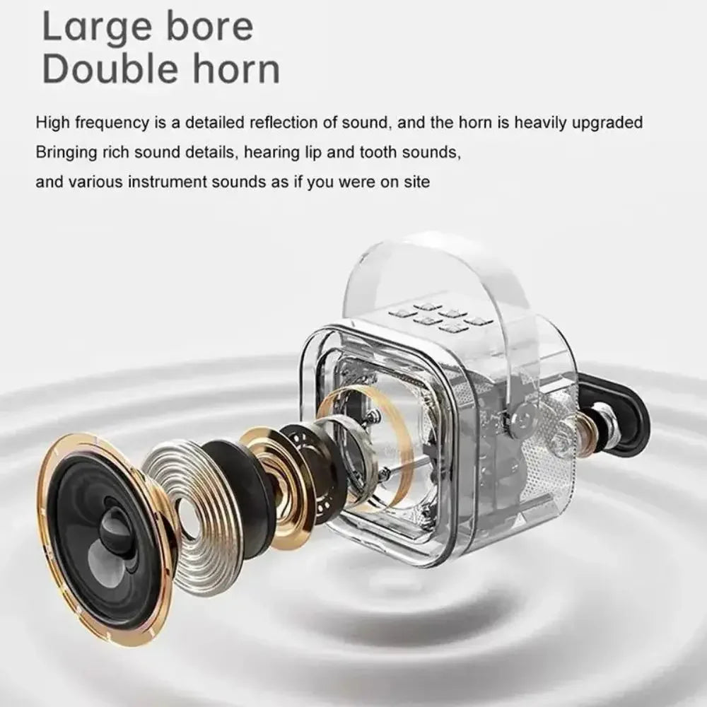 K12 Bluetooth speaker small karaoke machine portable speaker with 1-2 wireless microphones home family singing children's gift
