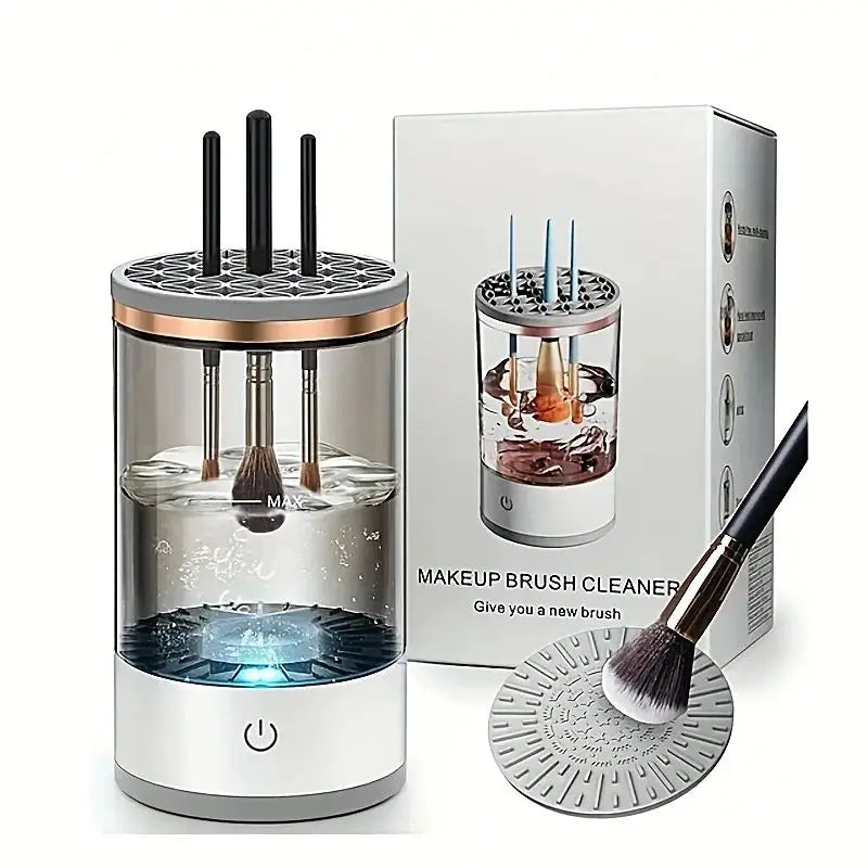 Portable Electric Makeup Brush Cleaning Machine Automatic Rotator with USB Charging Quick Drying Cosmetic Brush Cleaning Tool