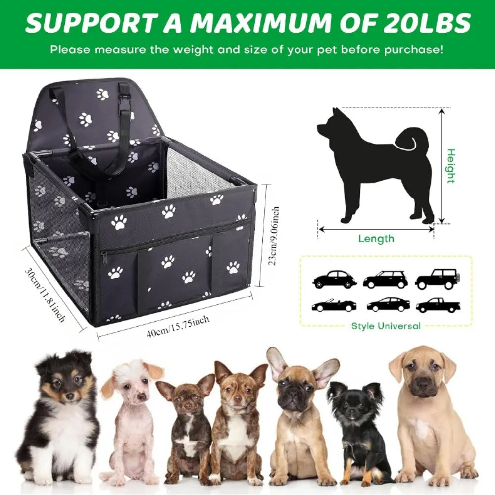 Dog Car Seats for Small and Medium Dogs,Portable Puppy,Pet Car Booster Seat with Mesh Window for Pet Up to 20 lbs
