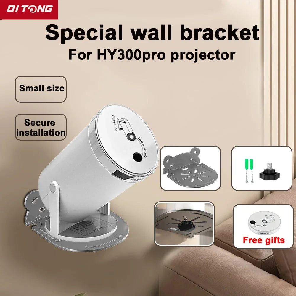 DITONG Wall Mount Projector Stand Compatible with HY300 Pro Projectors Sturdy Durable Metal Bracket