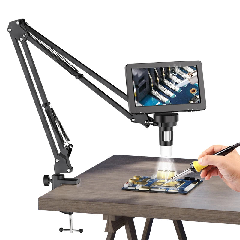 RIEVBCAU Flexible Microscope Arm Stand,Adjustable Metal Bracket Coin Microscope Mount Compatible with DM4 DM7 DM9 MS1 MS3