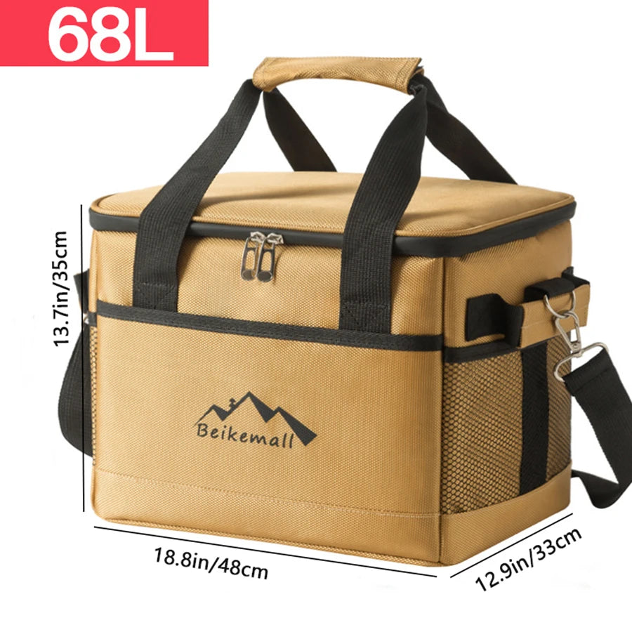 Outdoor Camping Picnic Aluminum Foil Insulated Box Handheld Cooler Fresh Box Crossbody Bento Lunch Bag Home Large Capacity
