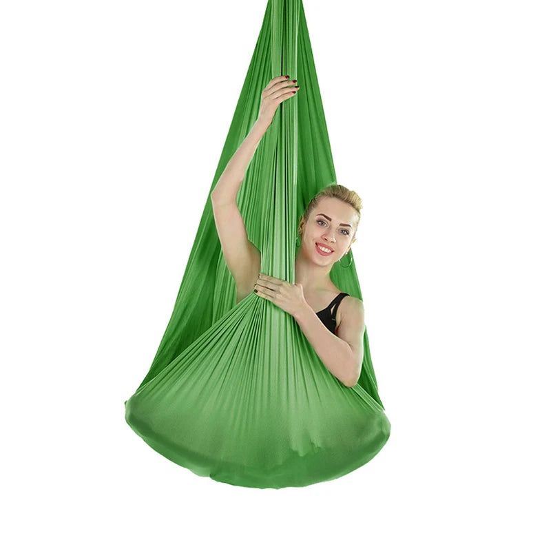 4/5/6/7m Aerial Yoga Hammock Elastic Silk Yoga Flying Swing for Anti-Gravity Body Building Pilates Infoor Outdoor Fitness