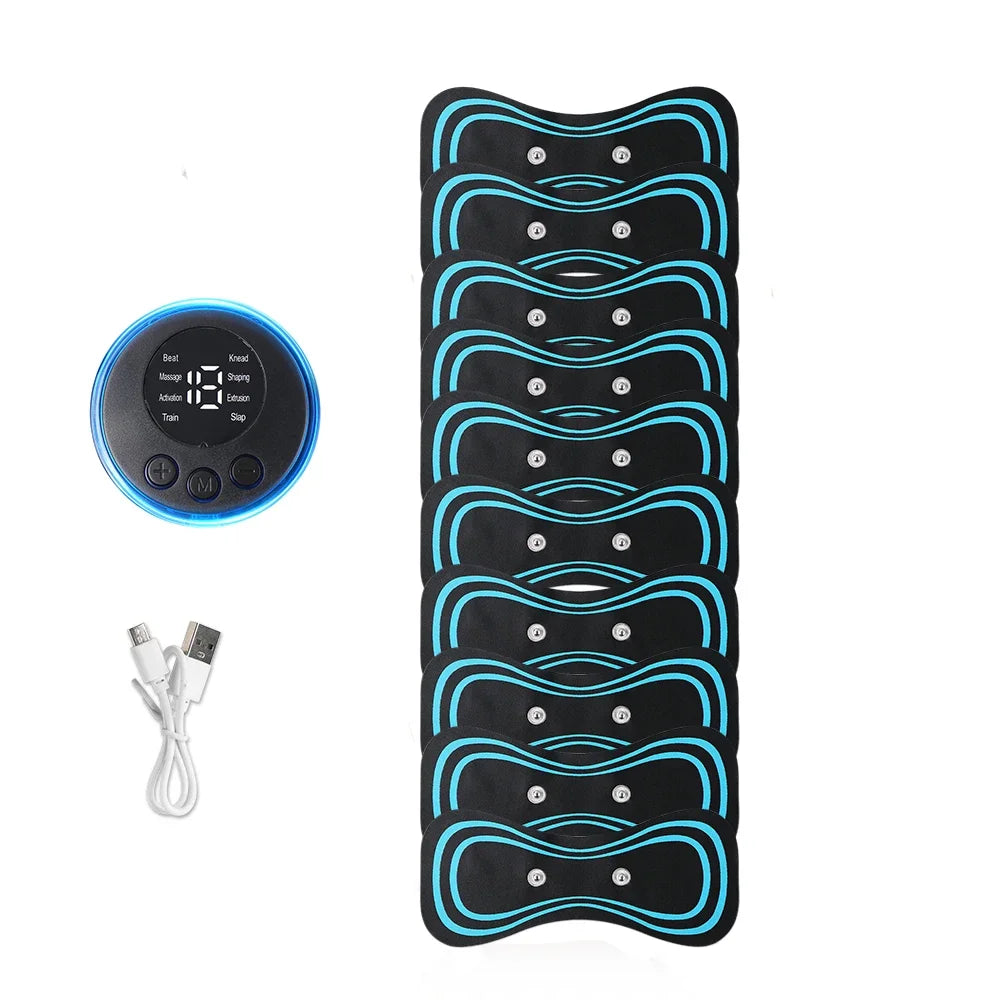 LCD Display EMS Neck Stretcher Electric Massager Cervical Vertebra Massage Patch for Muscle Pain Relief and Shoulder Relaxation