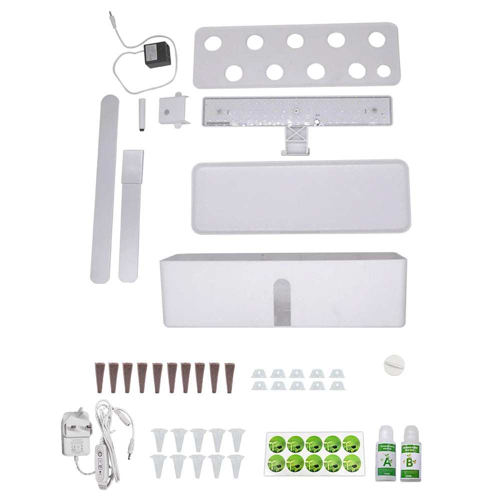 Garden Hydroponics Growing System Indoor Herb Garden Kit Automatic Timing LED Grow Lights Smart Water Pump for Home Flower Pots