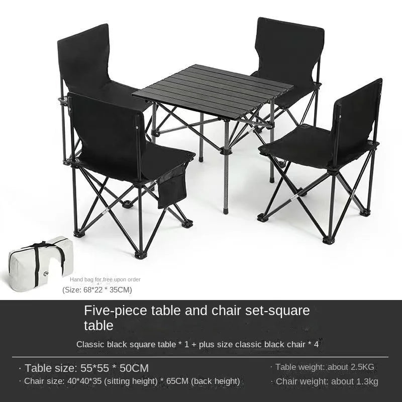 Outdoor Tables With Chairs Aluminum Alloy Portable Folding Cable Light Leisure Egg Roll Table Camping Picnic Vehicle Car Mobile
