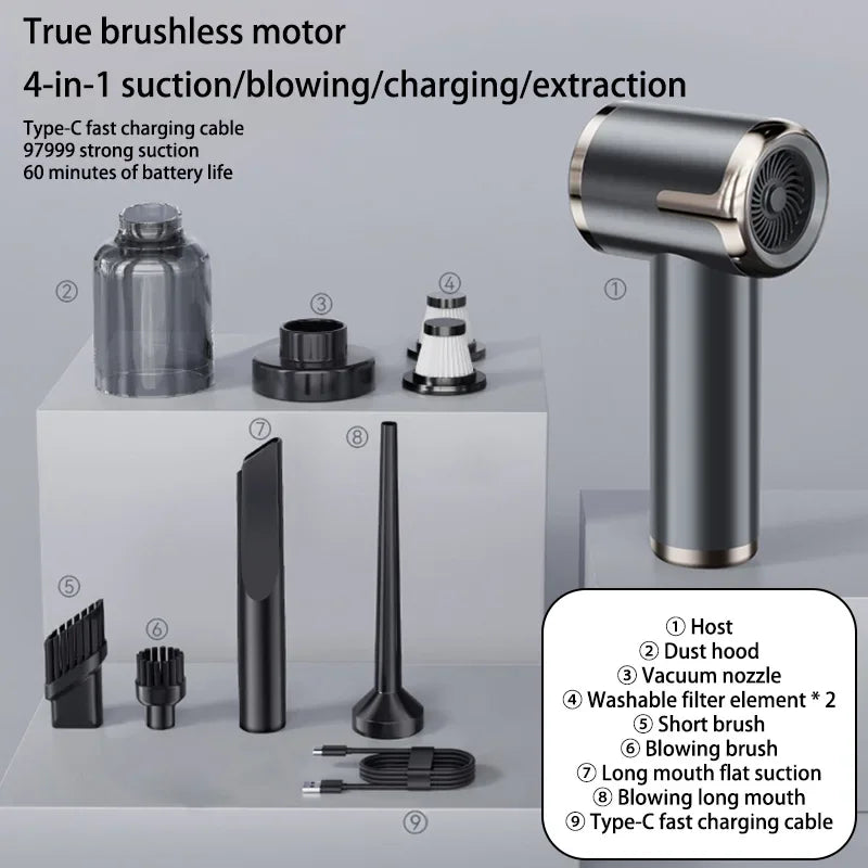 Xiaomi MIJIA 4 in 1 Car Vacuum Cleaner 2990000pa Powerful Handheld Clean Machine Wireless Portable Vacuum Clean Home Appliance