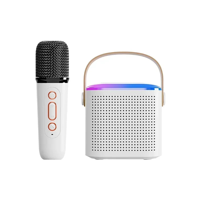 Portable Karaoke Machine Y1 KTV Bluetooth System Wireless Dual Microphones HIFI Stereo Sound RGB LED Lights Live Home For Party