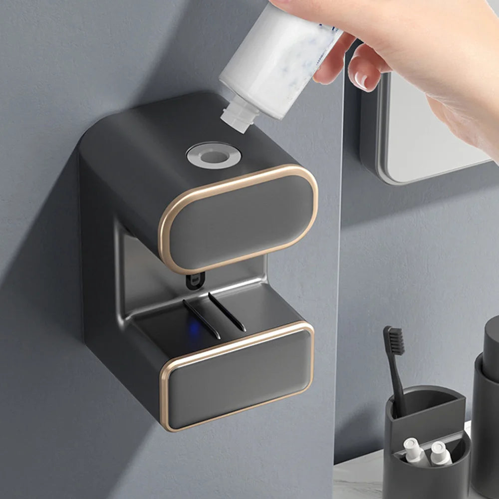 Automatic Sensor Toothpaste Dispenser with 3 Toothpaste Slots Wall Mounted Electric Toothpaste Squeezer for Bathroom Accessories