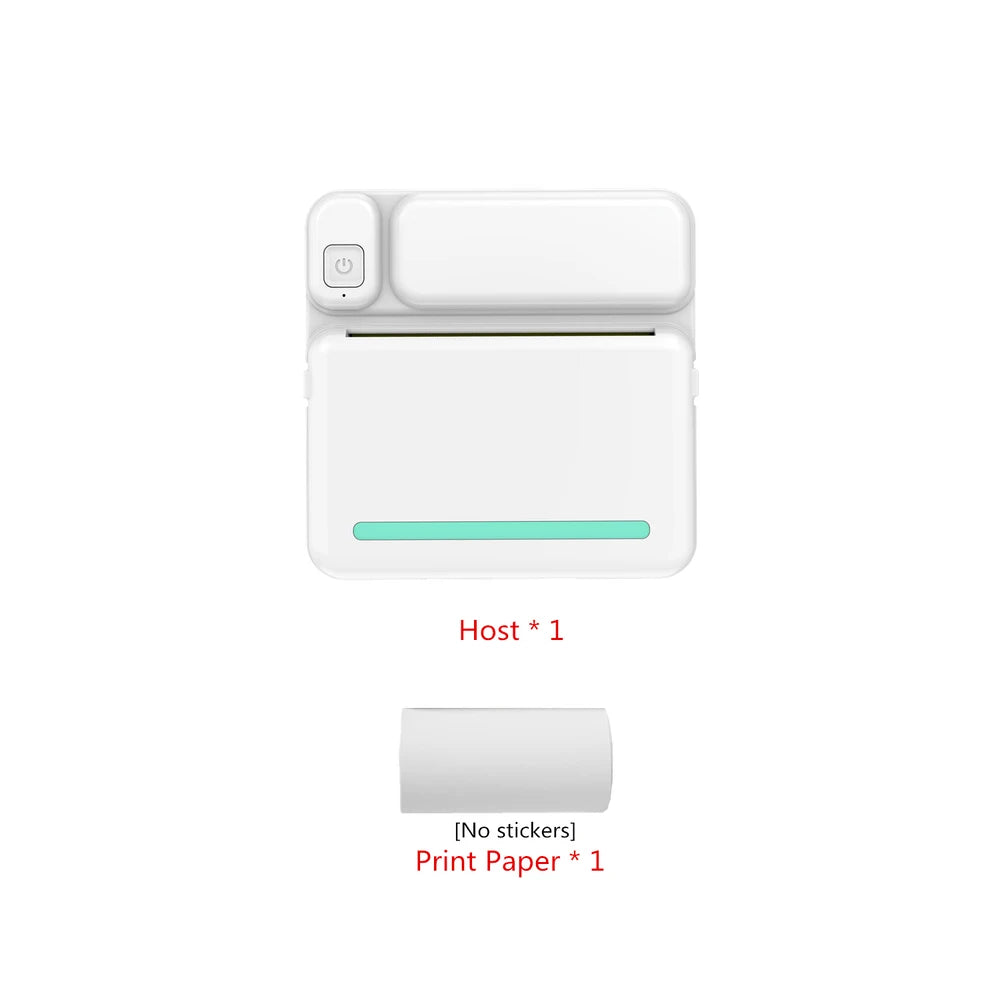 Portable Mini printer,thermal pocket Label printer, for Android or IOS APP, inkless sticker printer, suitable for home, office