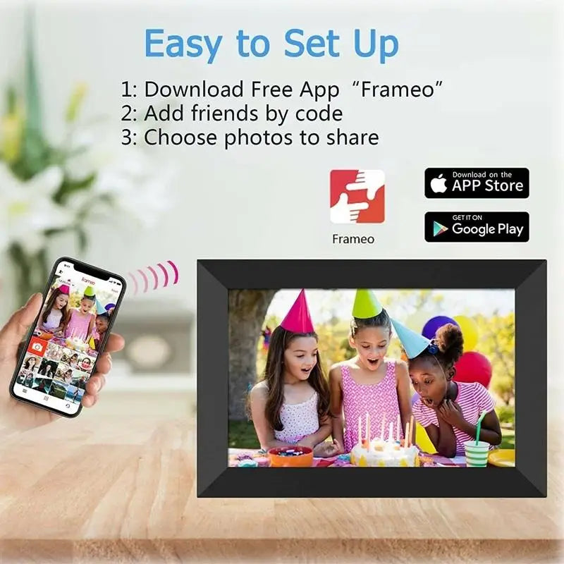 New Frameo Digital Picture Frame 10.1 Inch 32GB/64GB Smart WiFi digital photo frame with 1280x800 IPS HD Touch Screen Wall